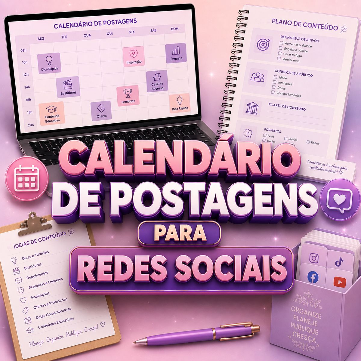 Calendário De Postagens Para Redes Sociais